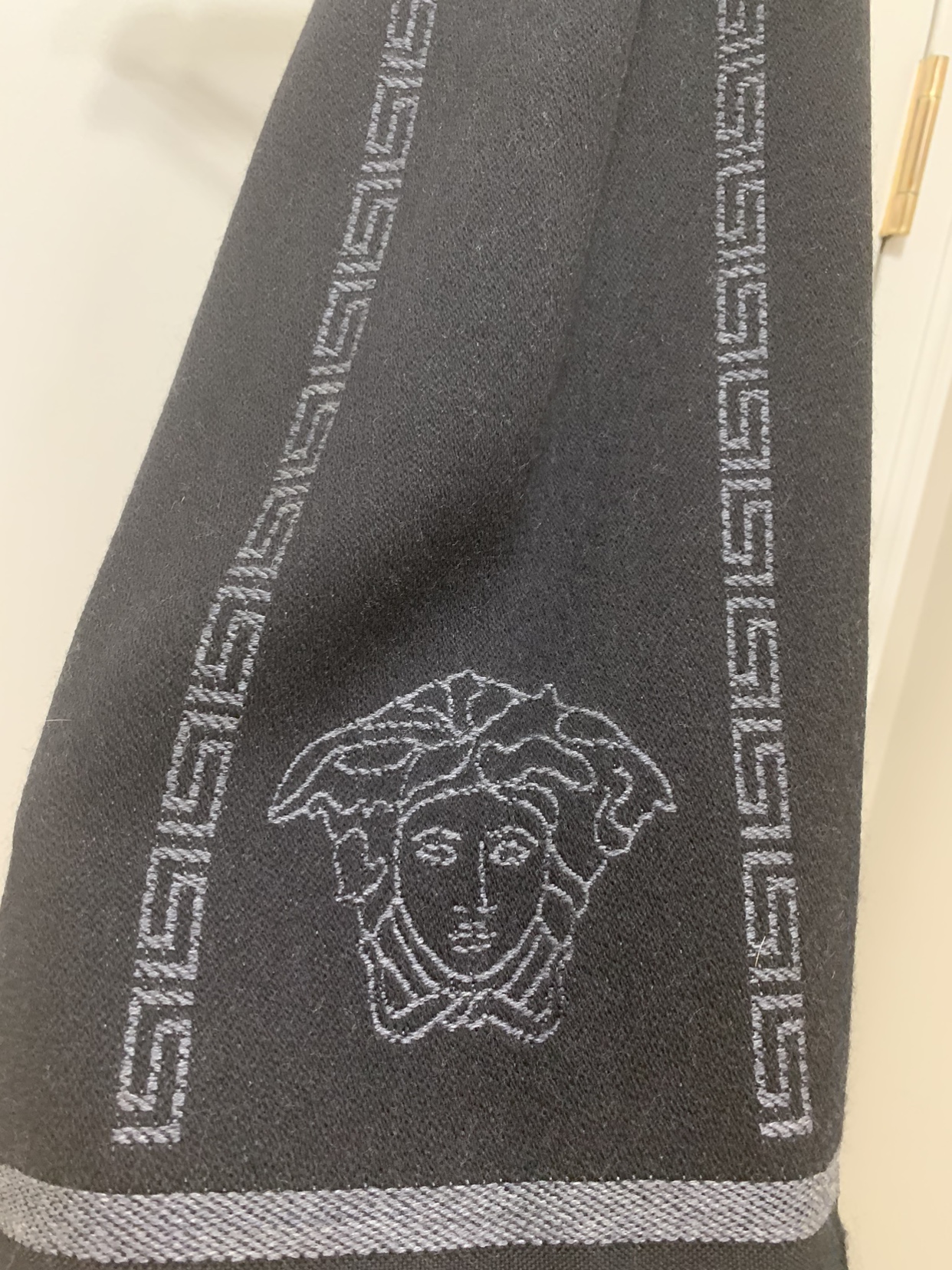 Versace Logo and Medusa Wool Scarf