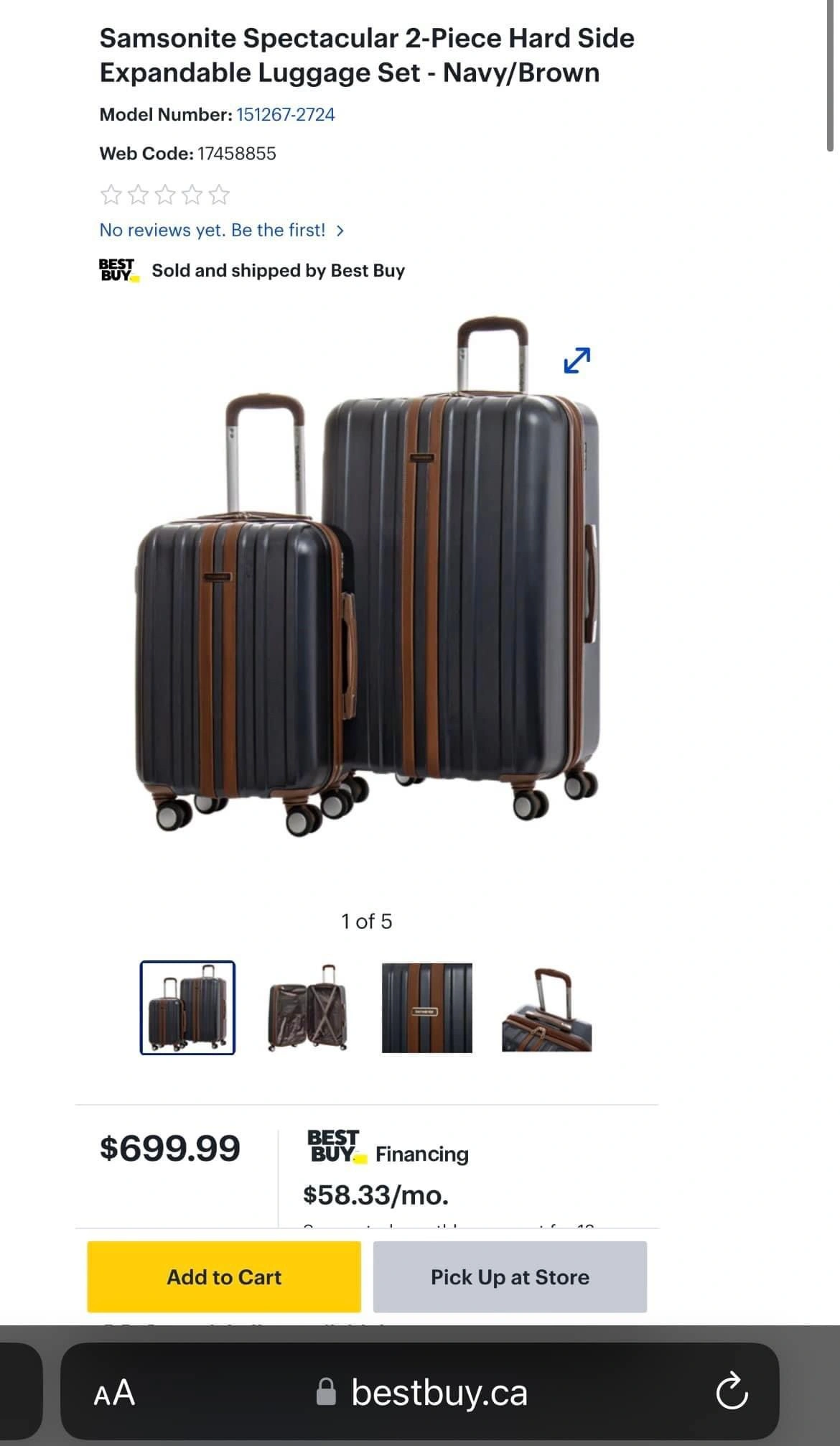 NEW! $790 Samsonite Spectacular Piece Hard Luggage Set Karrot