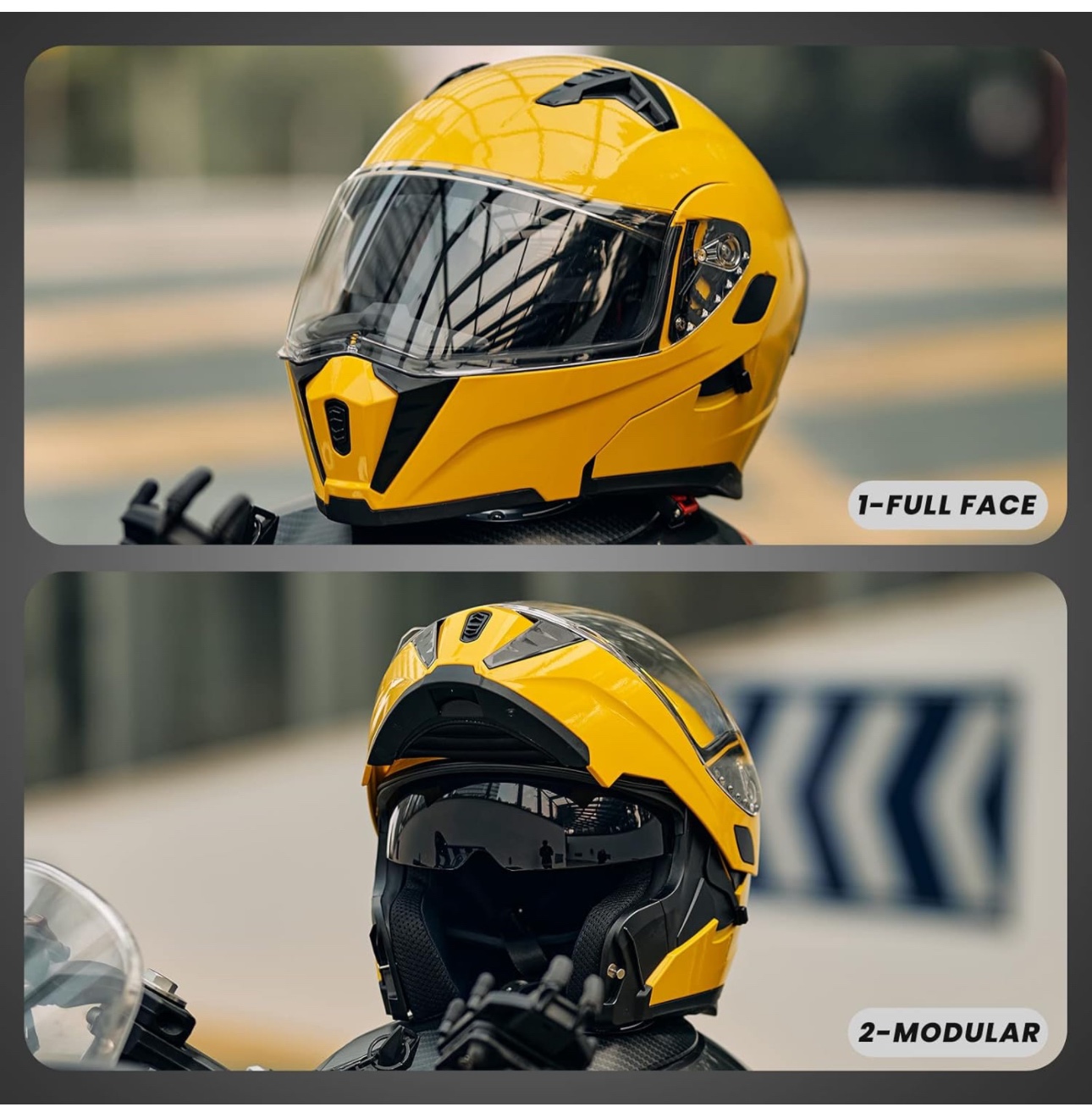 Yellow Motorcycle Helmet - photo 5