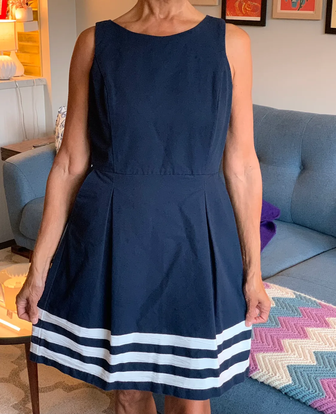 Tommy Hilfiger Blue and White Striped Dress w/ Pockets thumbnail