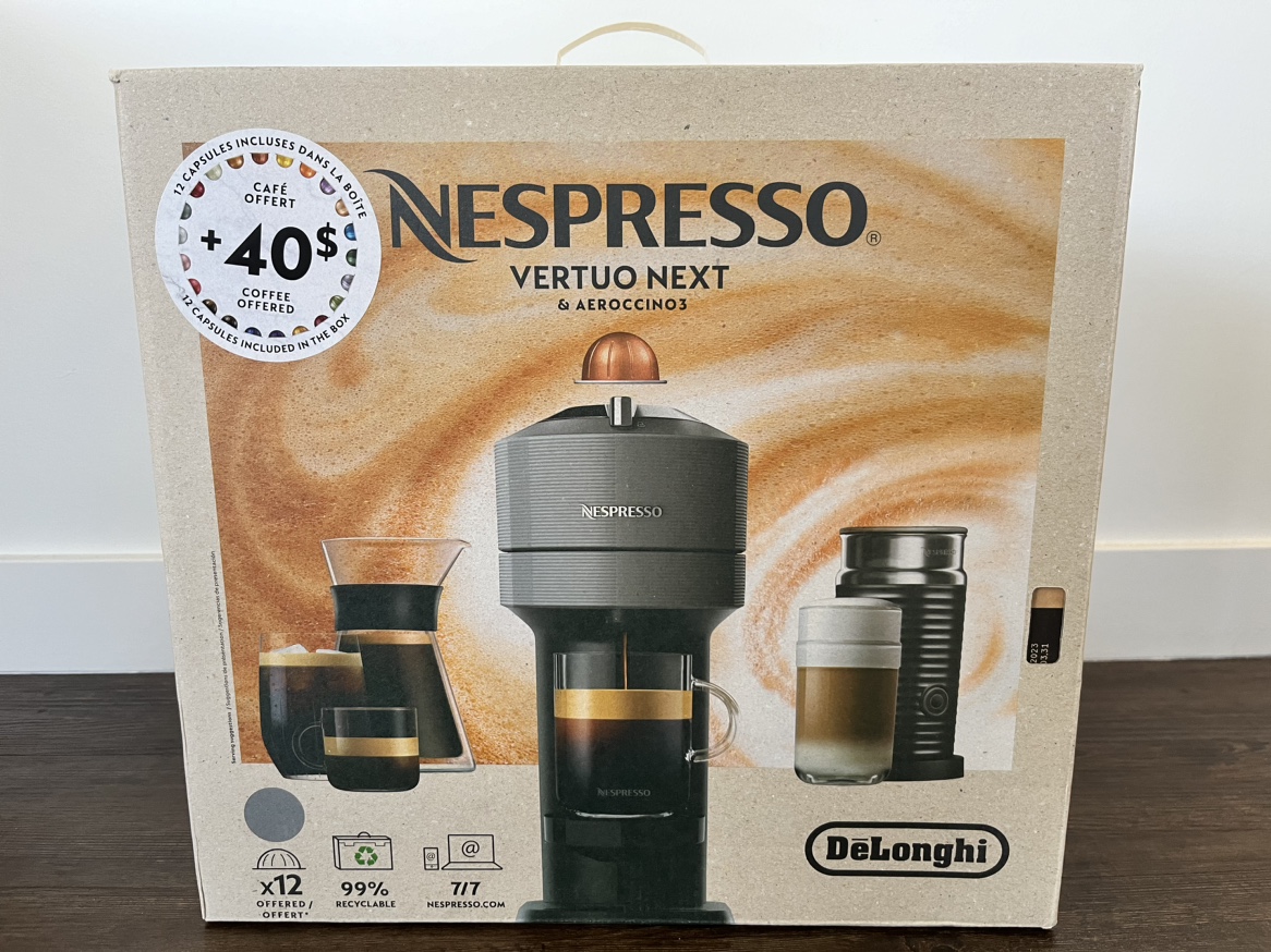 Brand new: Nespresso Vertuo Next & Aeroccino3 with 12 capsules