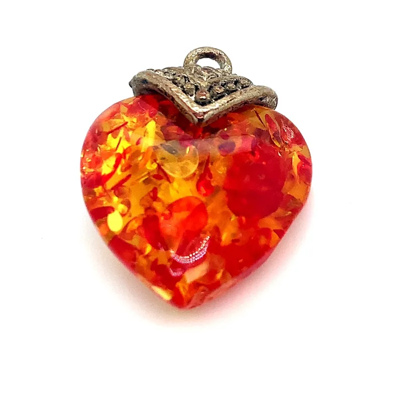 Heart Shaped Amber Pendant SMALL only image indicator(4)