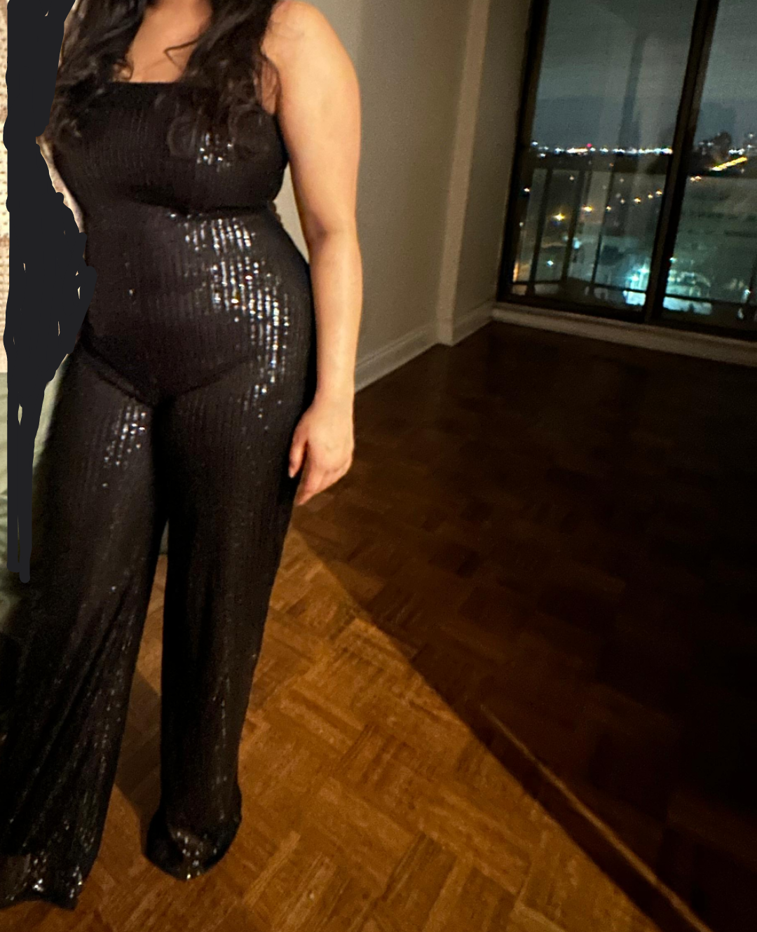 Black Sequin Jumpsuit
