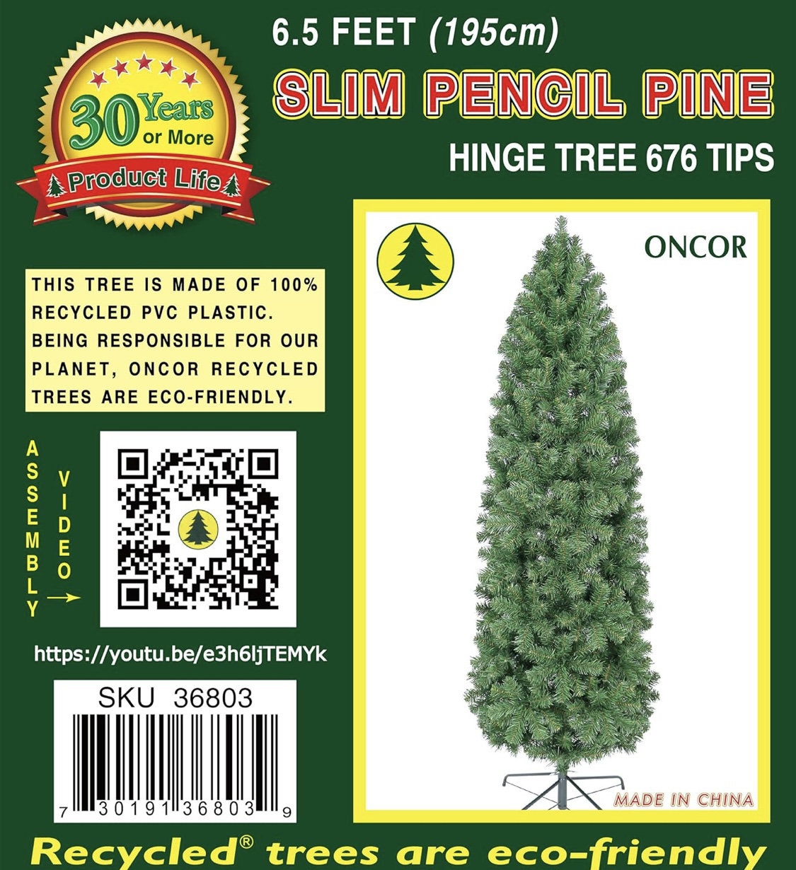 6.5 ft Slim Pencil Pine Christmas Tree - photo 5