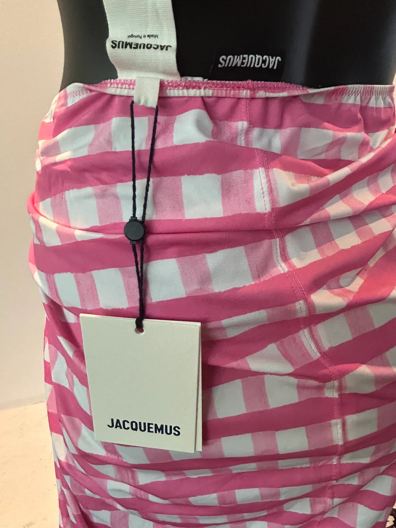 New with tags Jacquemus pink checkered skirt. image indicator(10)