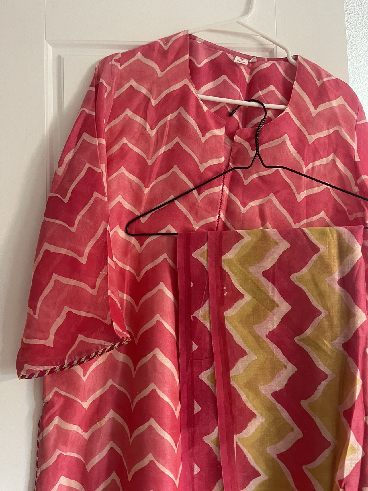 Kilol Pink and Yellow Kurta and Dupatta Set - photo 2