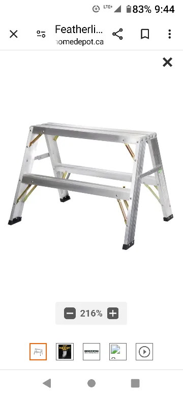 Featherlite 2 ft Aluminum Sawhorse Ladder thumbnail