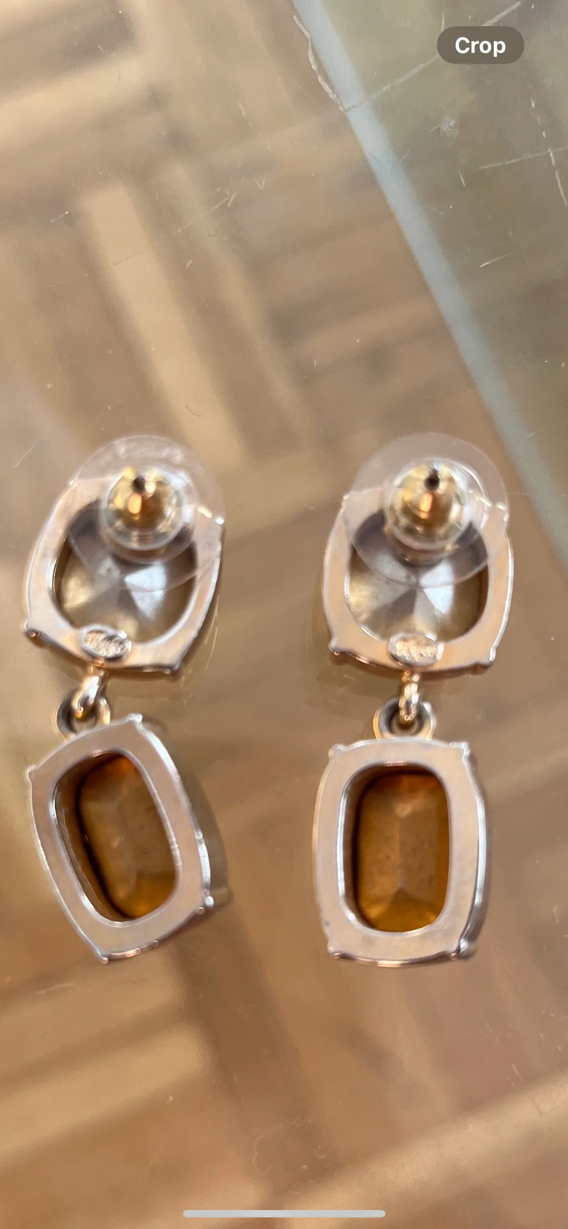 Tika Green and Amber Stone Earrings rhinestones image indicator(4)