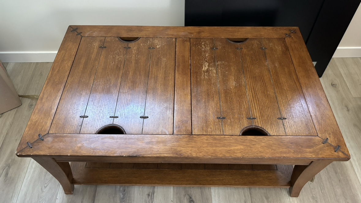 Wooden Coffee Table with Storage - photo 2