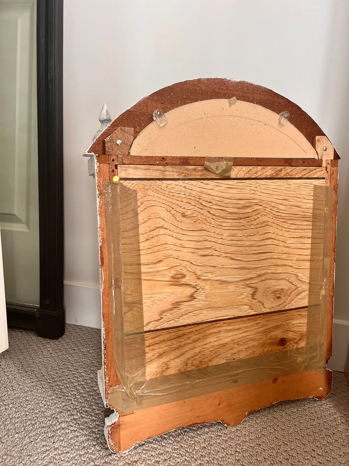 Wooden framed Mirror with a glass shelf image indicator(5)