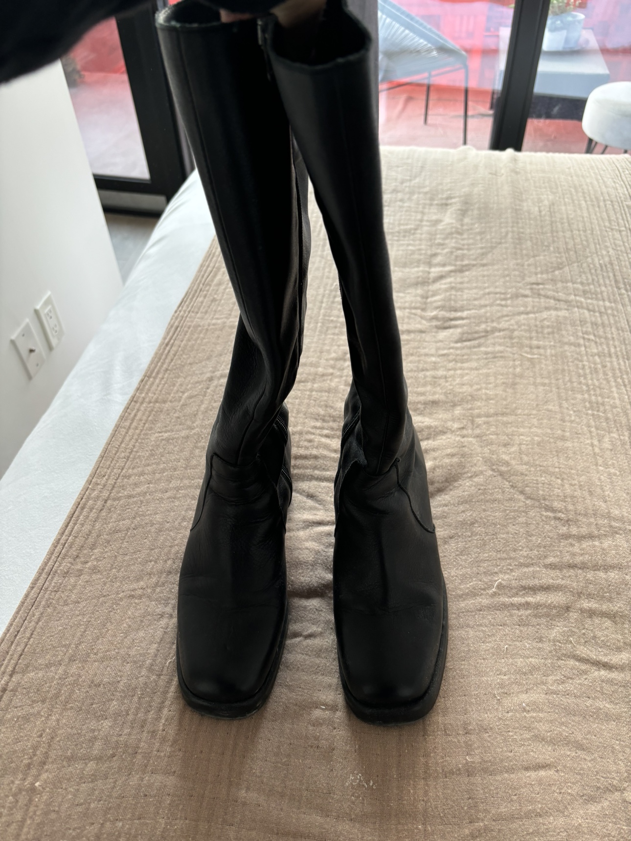 L’intervalle black Leather Knee High Boots