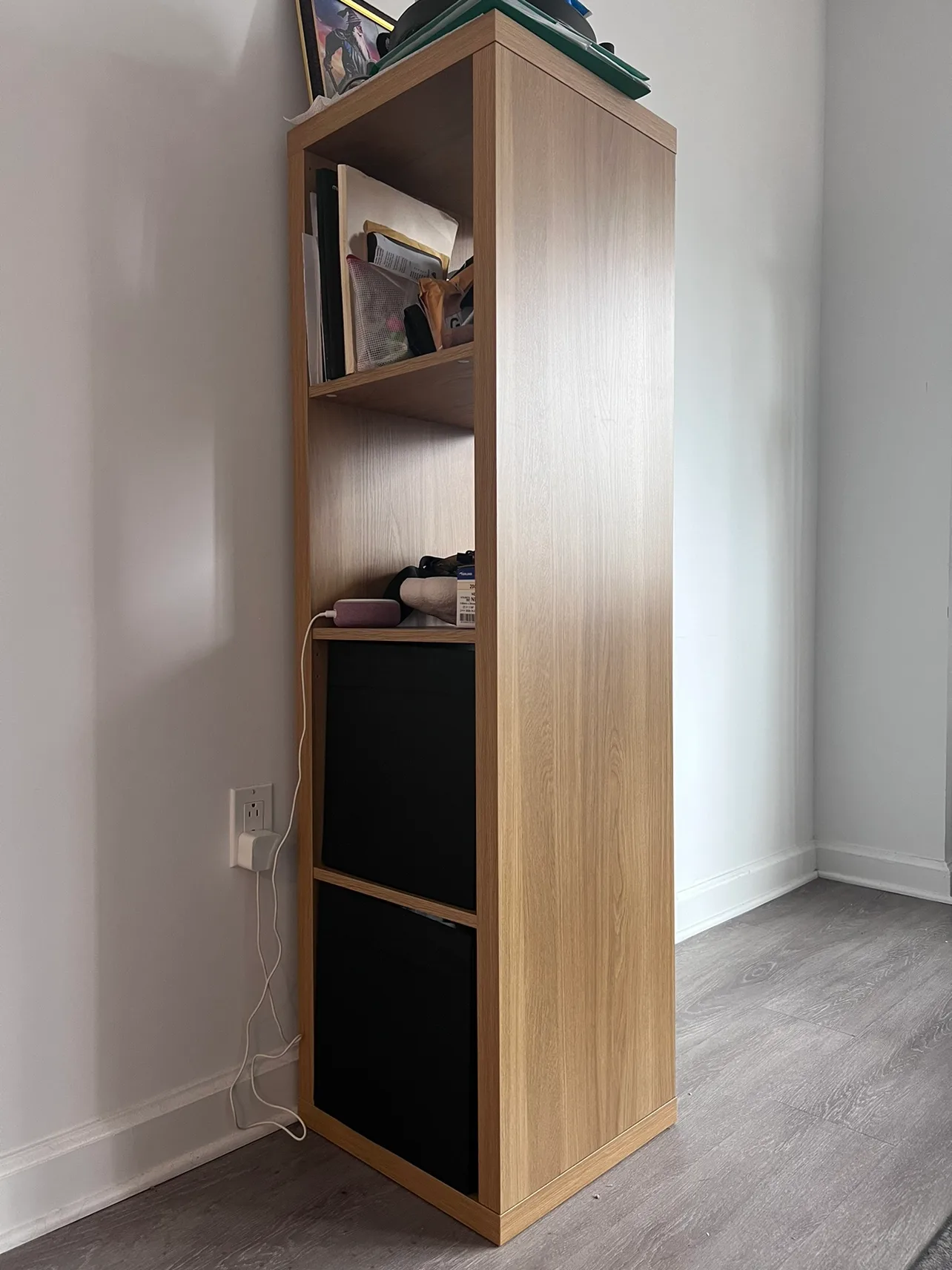 IKEA KALLAX Shelf Unit + 2 DRONA boxes thumbnail