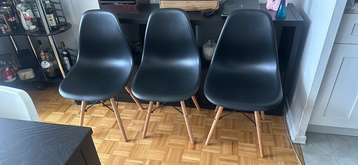 3 Black Effiel Dining Chairs *Read description for price “ - photo 3