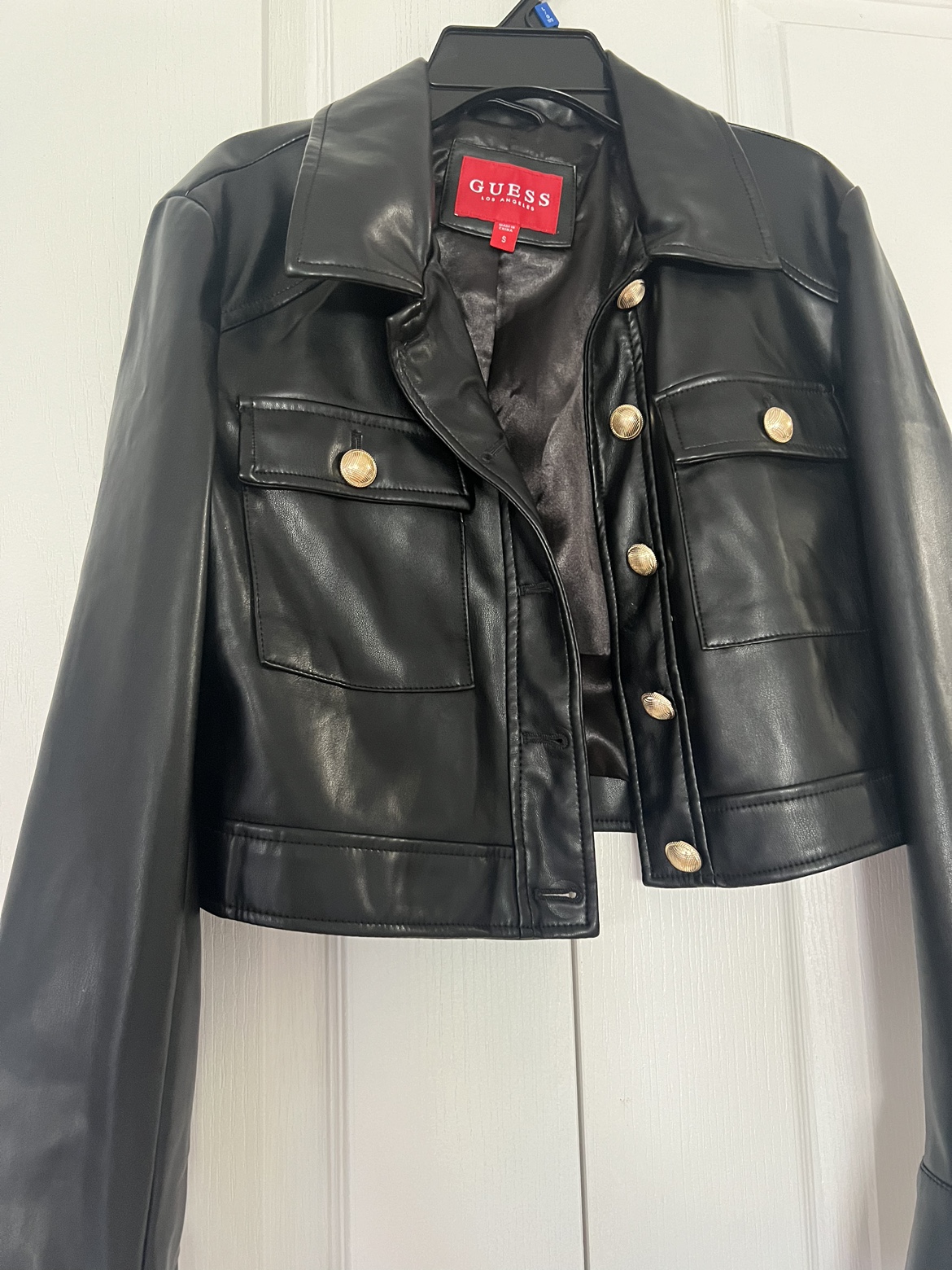 Guess Black Leather Jacket - Size Small 🧡 - photo 3