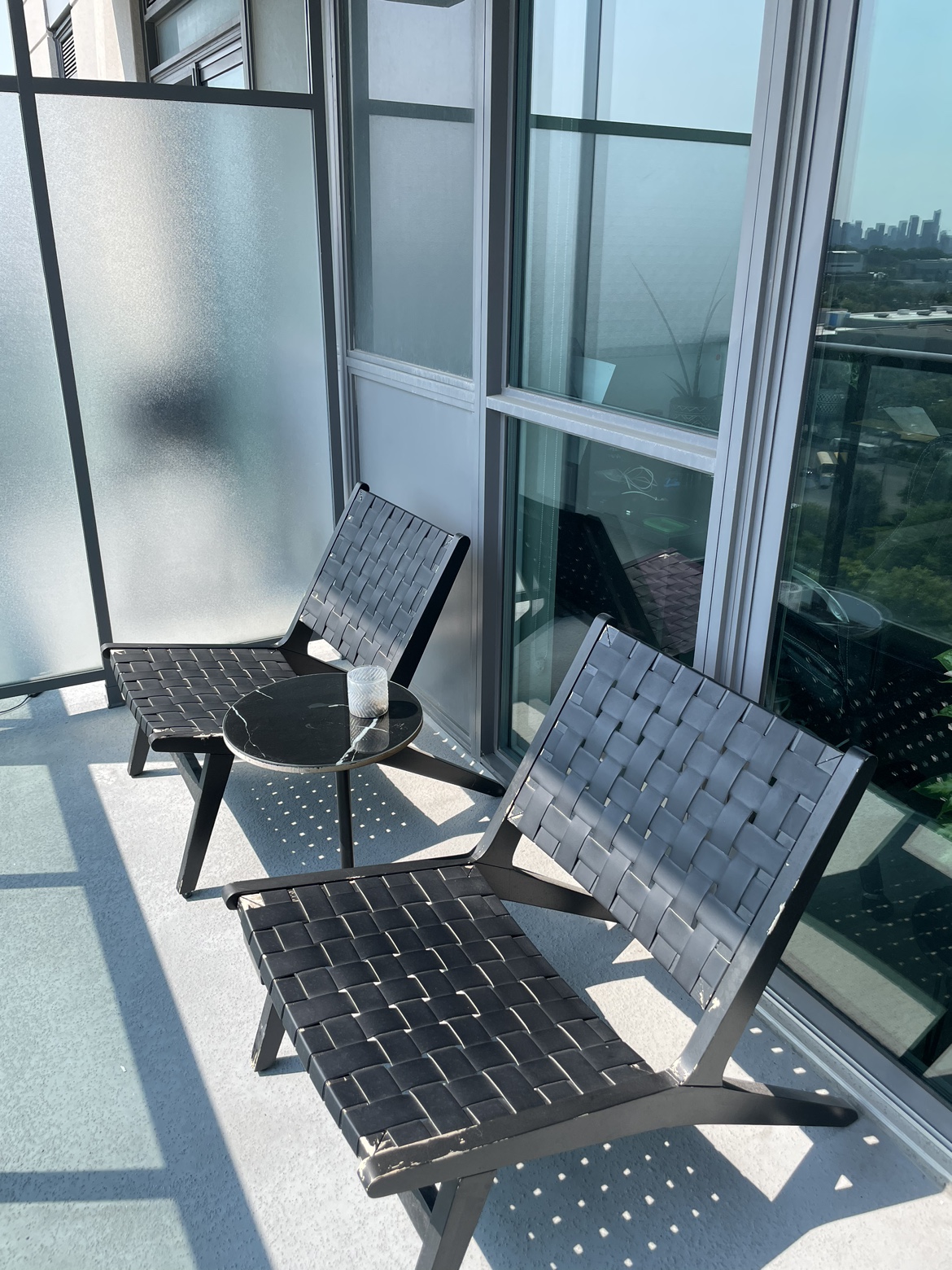 Leather Patio Chairs w/Table