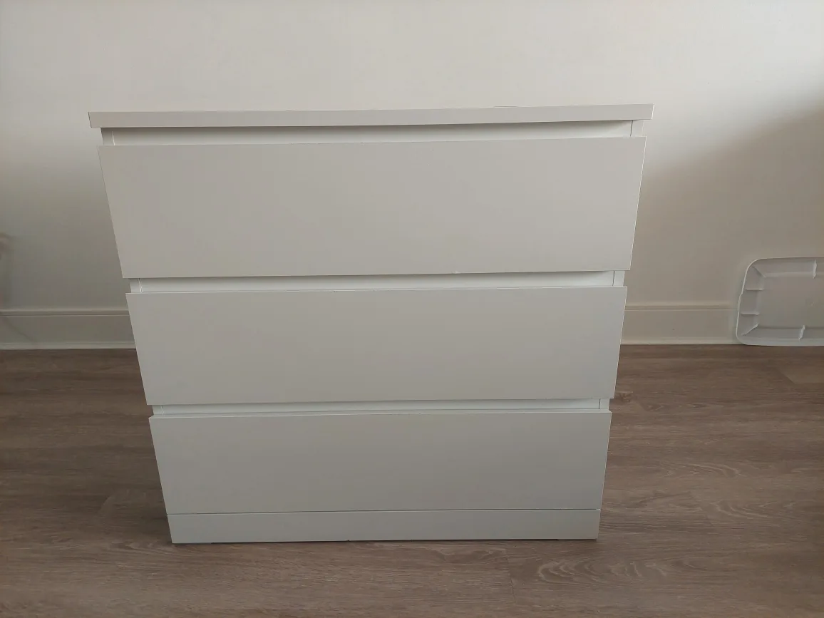 Malm 3 Drawer White IKEA thumbnail