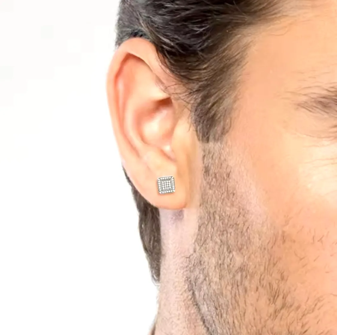 10K Gold Diamond Earrings for men and women image indicator(6)