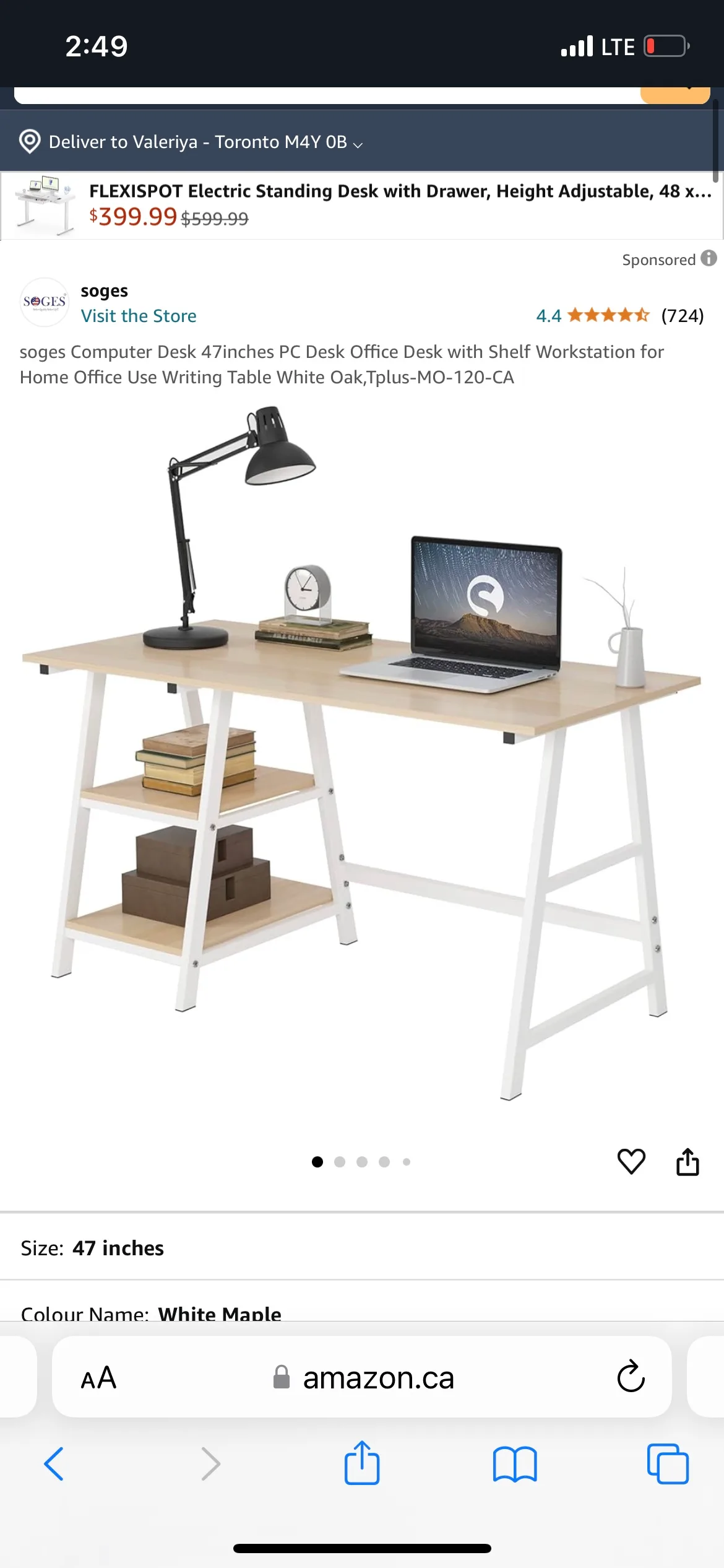 Soges Computer Desk (original price 168$) thumbnail