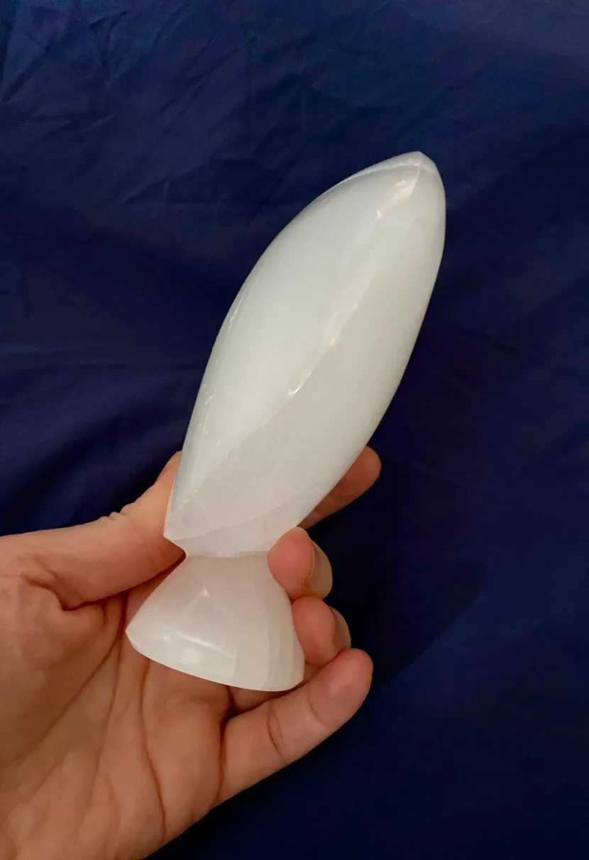 Large Genuine Moroccan Selenite Crystal Heart Sculpture image indicator(6)