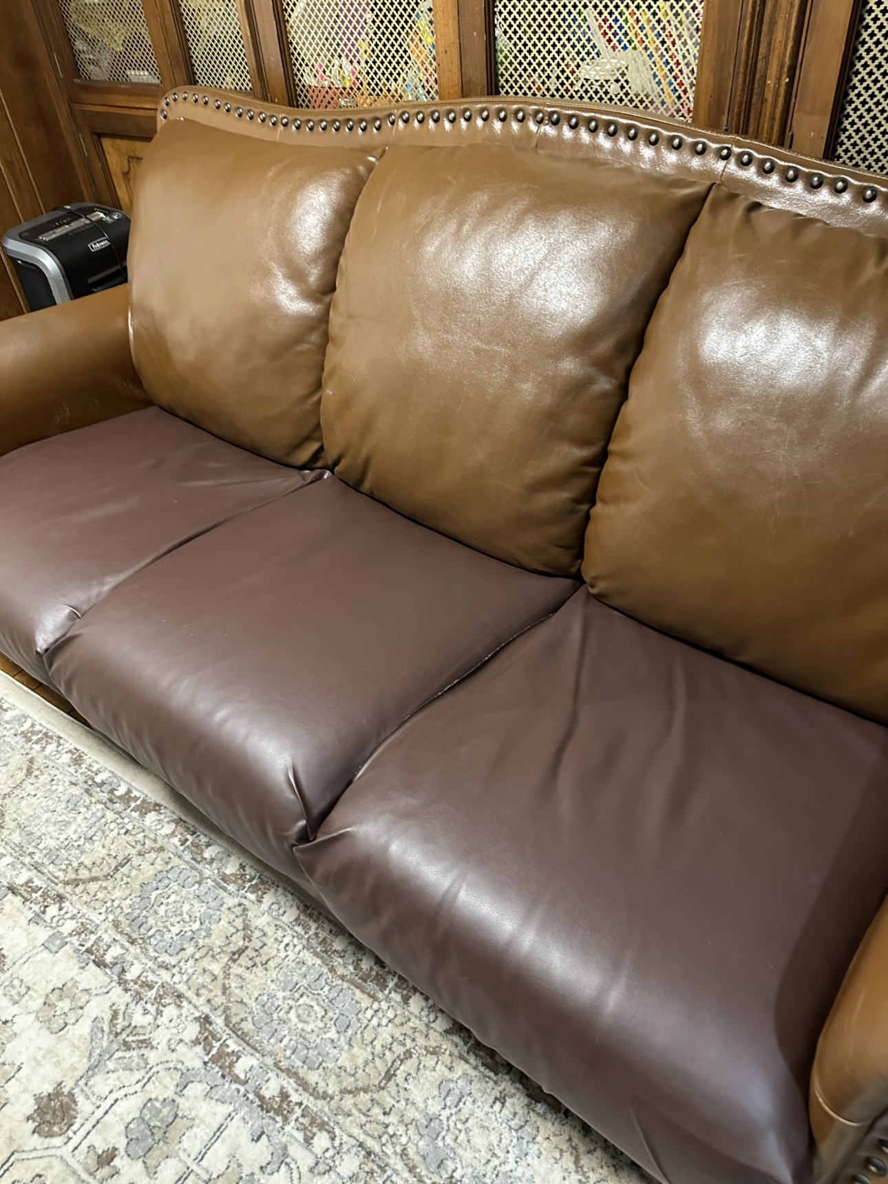 Brown Leather Sofa Set