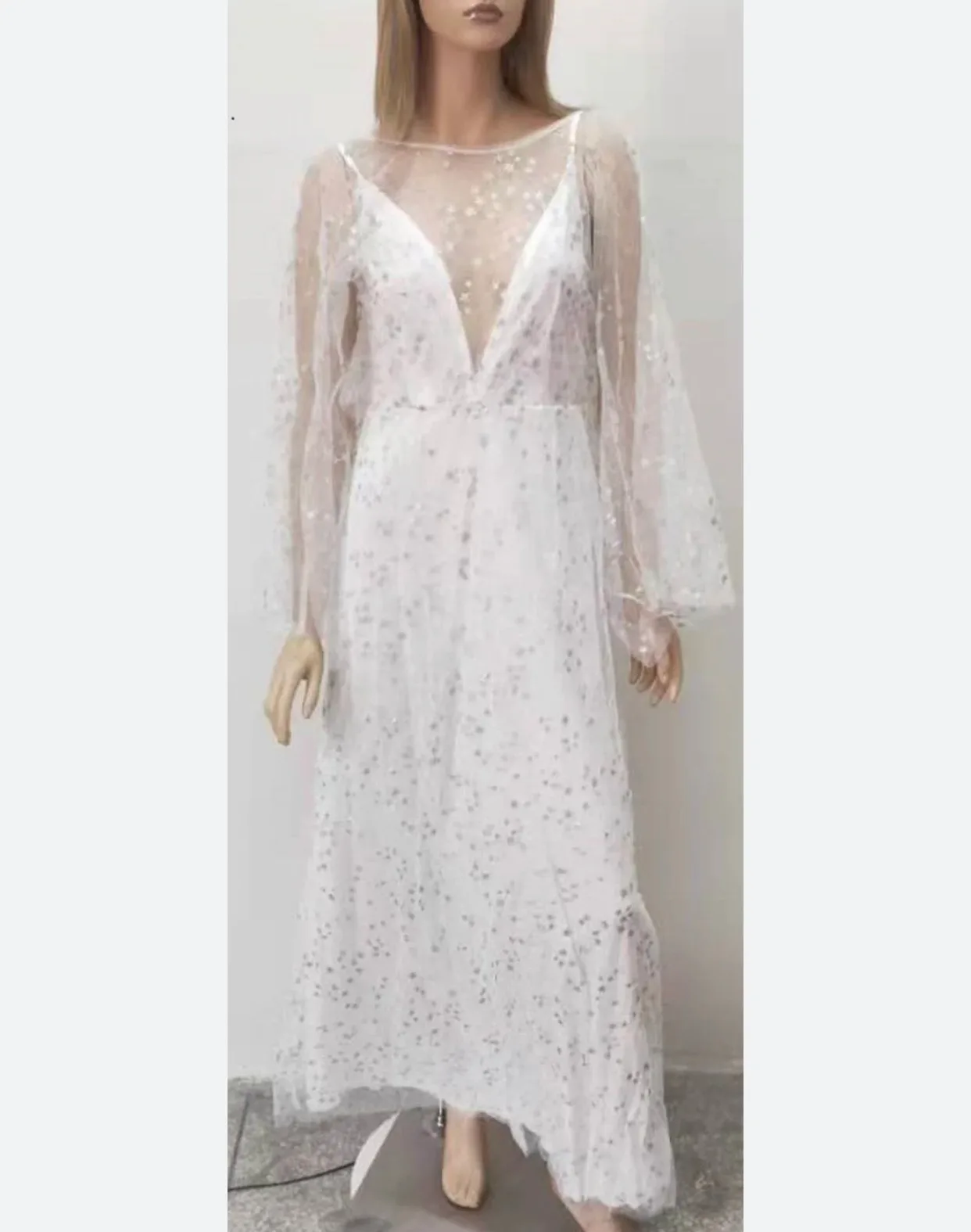 White Long Sleeve Dress thumbnail