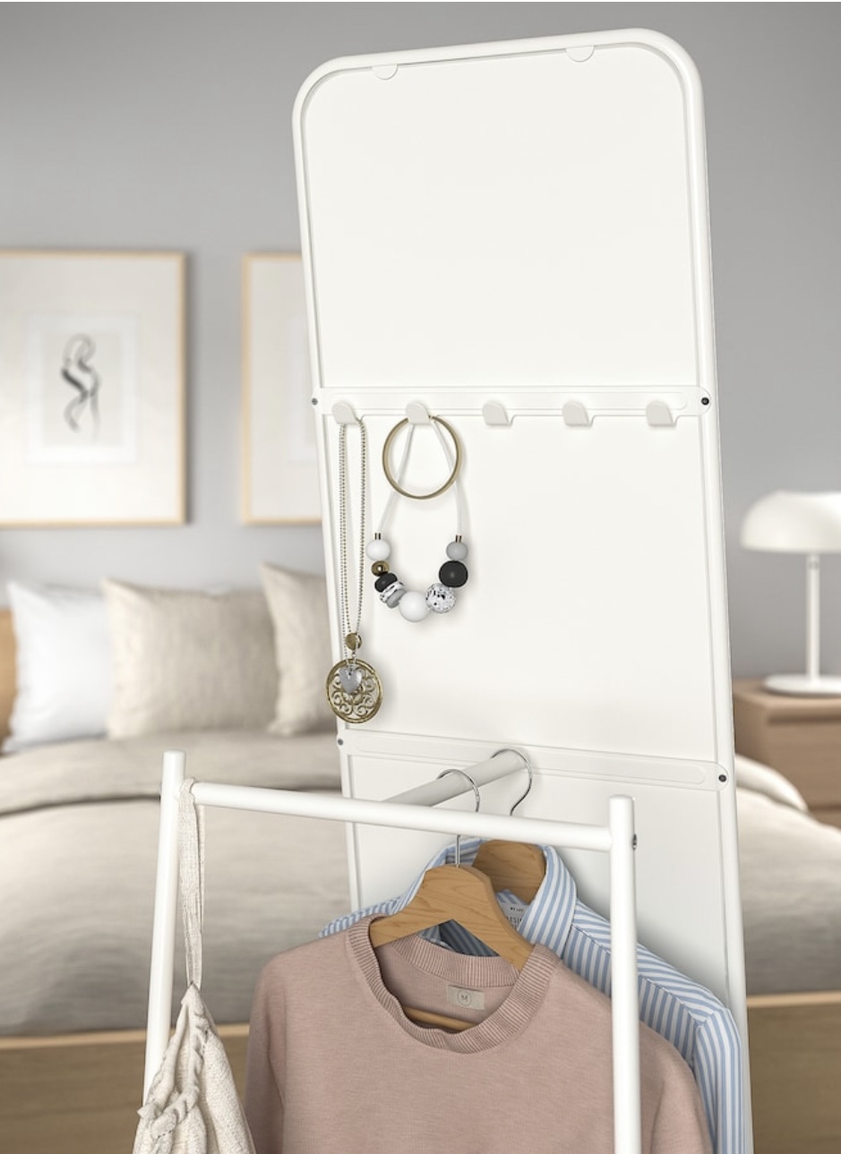 Full-length mirror with stand and hanging rack - photo 2