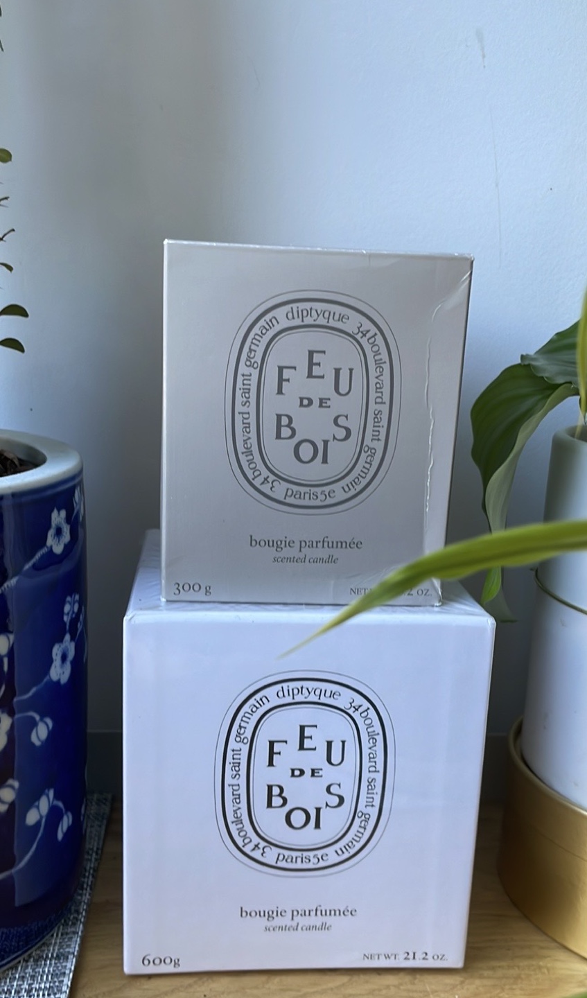 NEW Diptyque Feu de Bois medium 300g and large 600g Candles