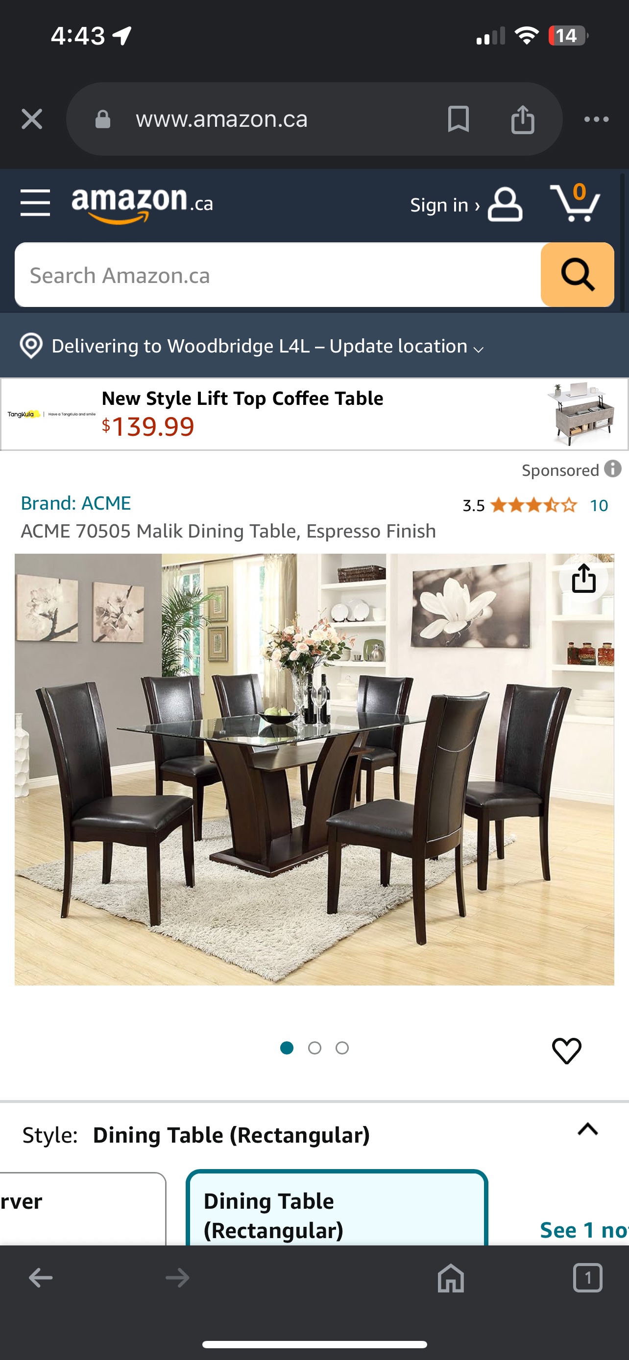 Dining Table Set with 6 Chairs
