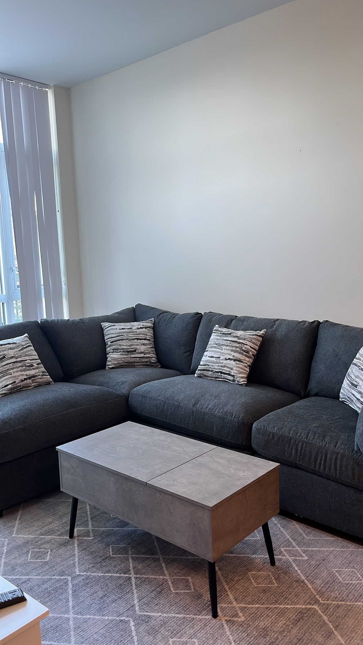 Like-New Gray L-Shaped Modular Sectional + Free Storage Ottoman