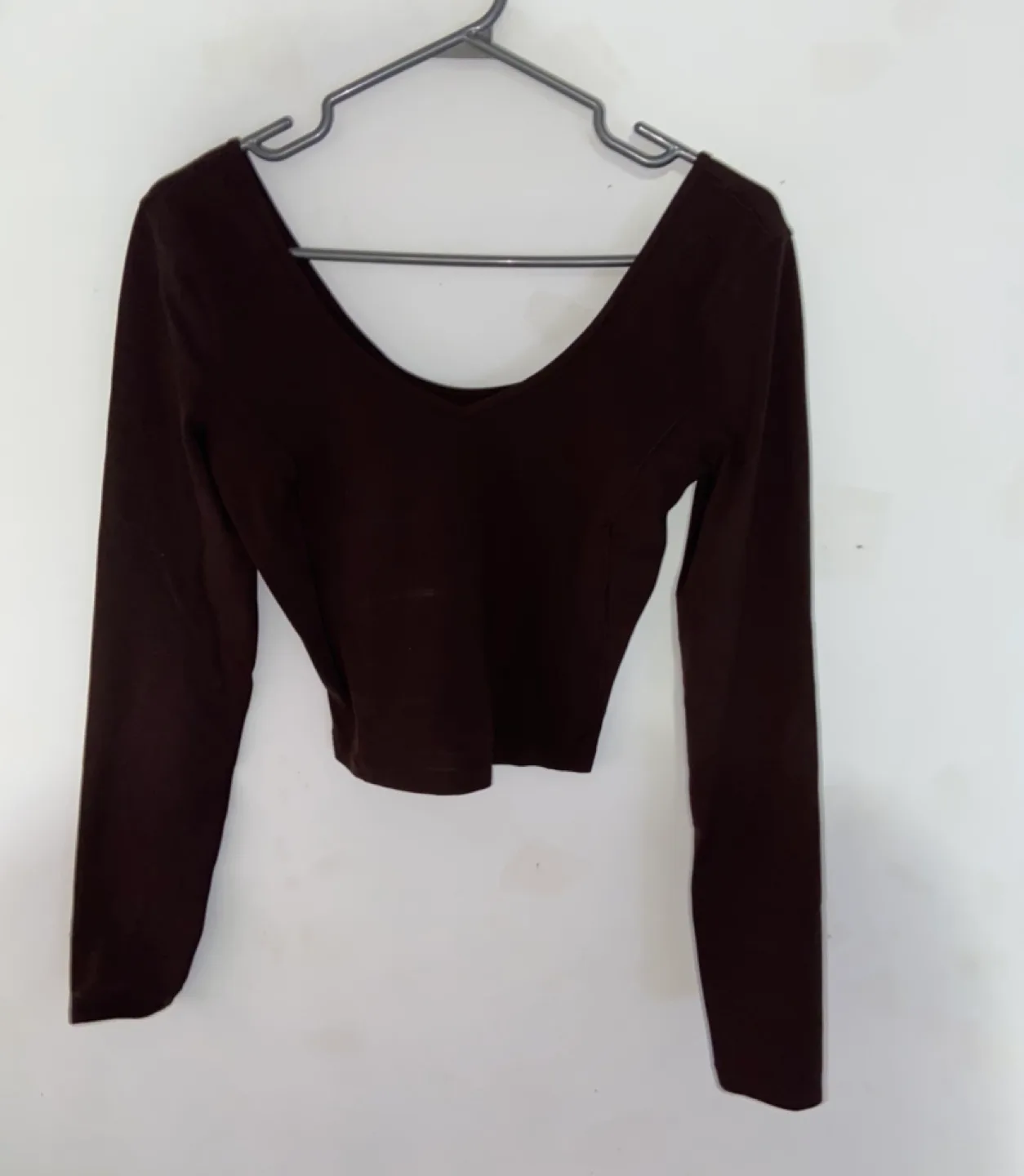 Brown Lululemon Long Sleeve Crop Top image indicator(2)