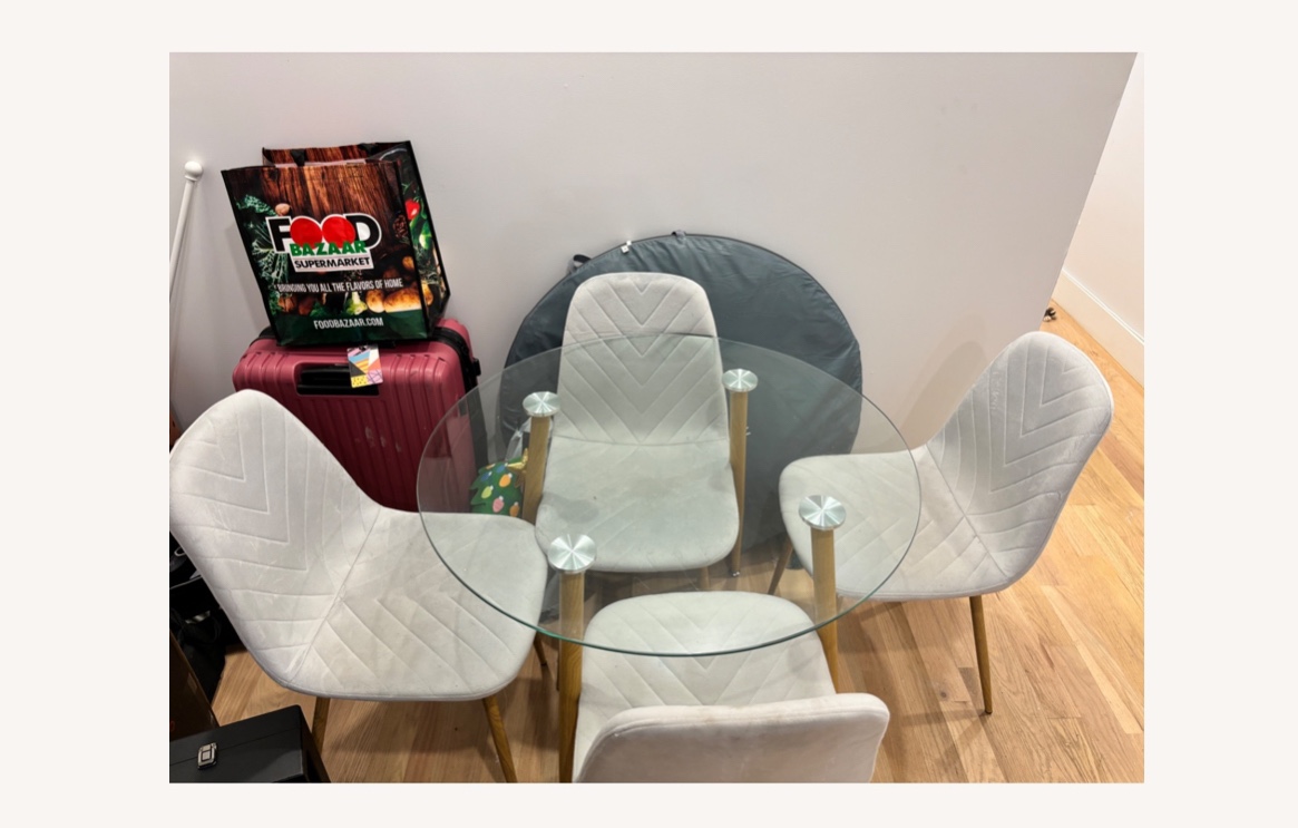 Glass Table and Four Chairs Set - photo 2
