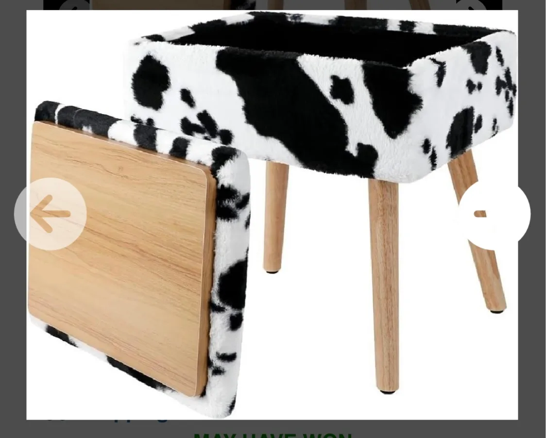 Cow Print Storage Ottoman thumbnail