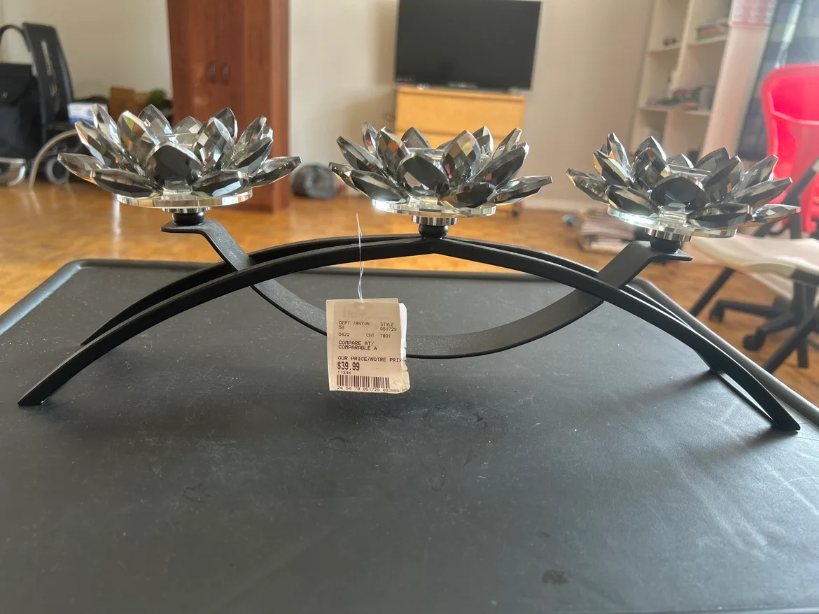Black Crystal Candle Holder thumbnail