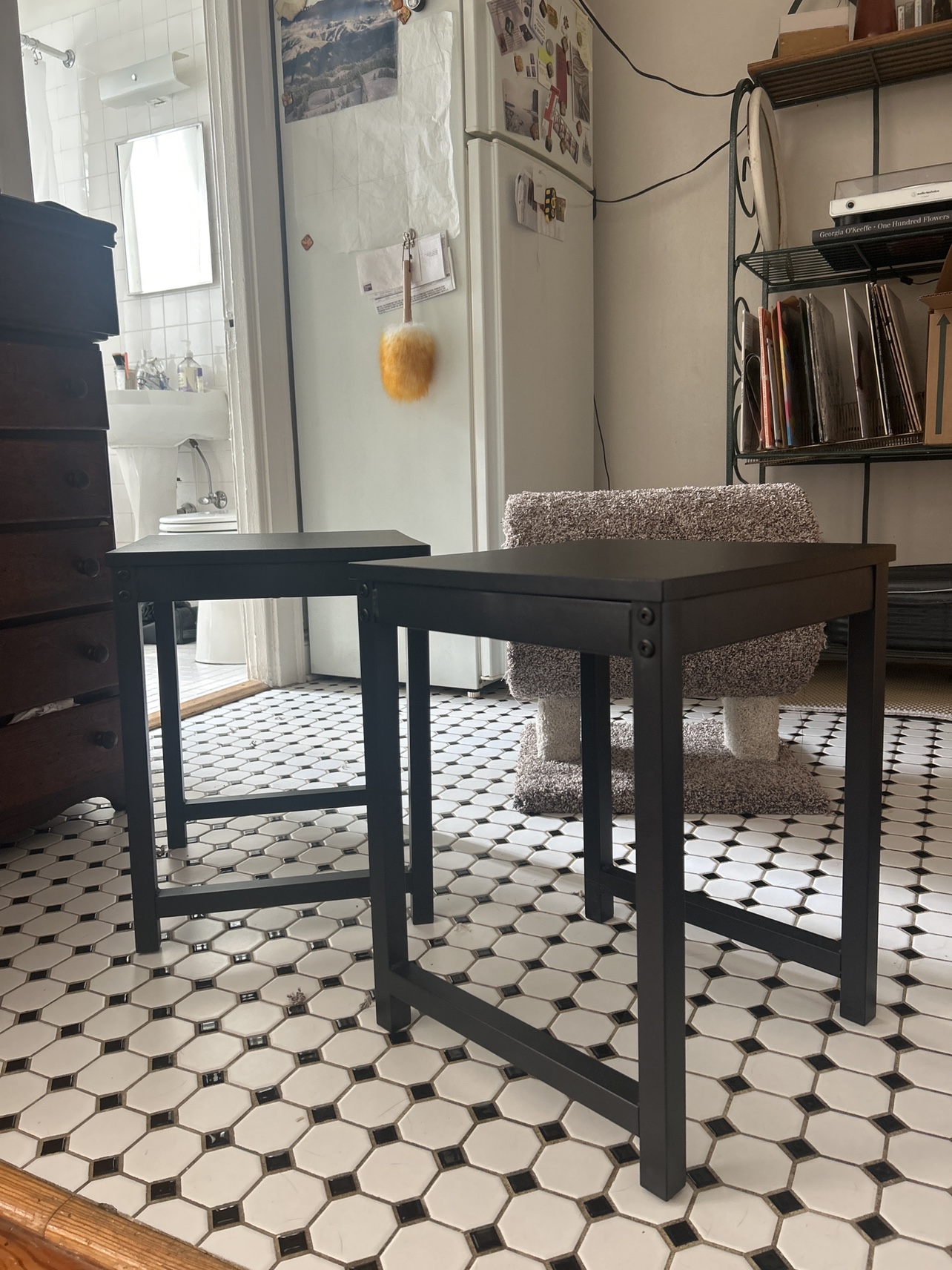 Two Black Basic Stools