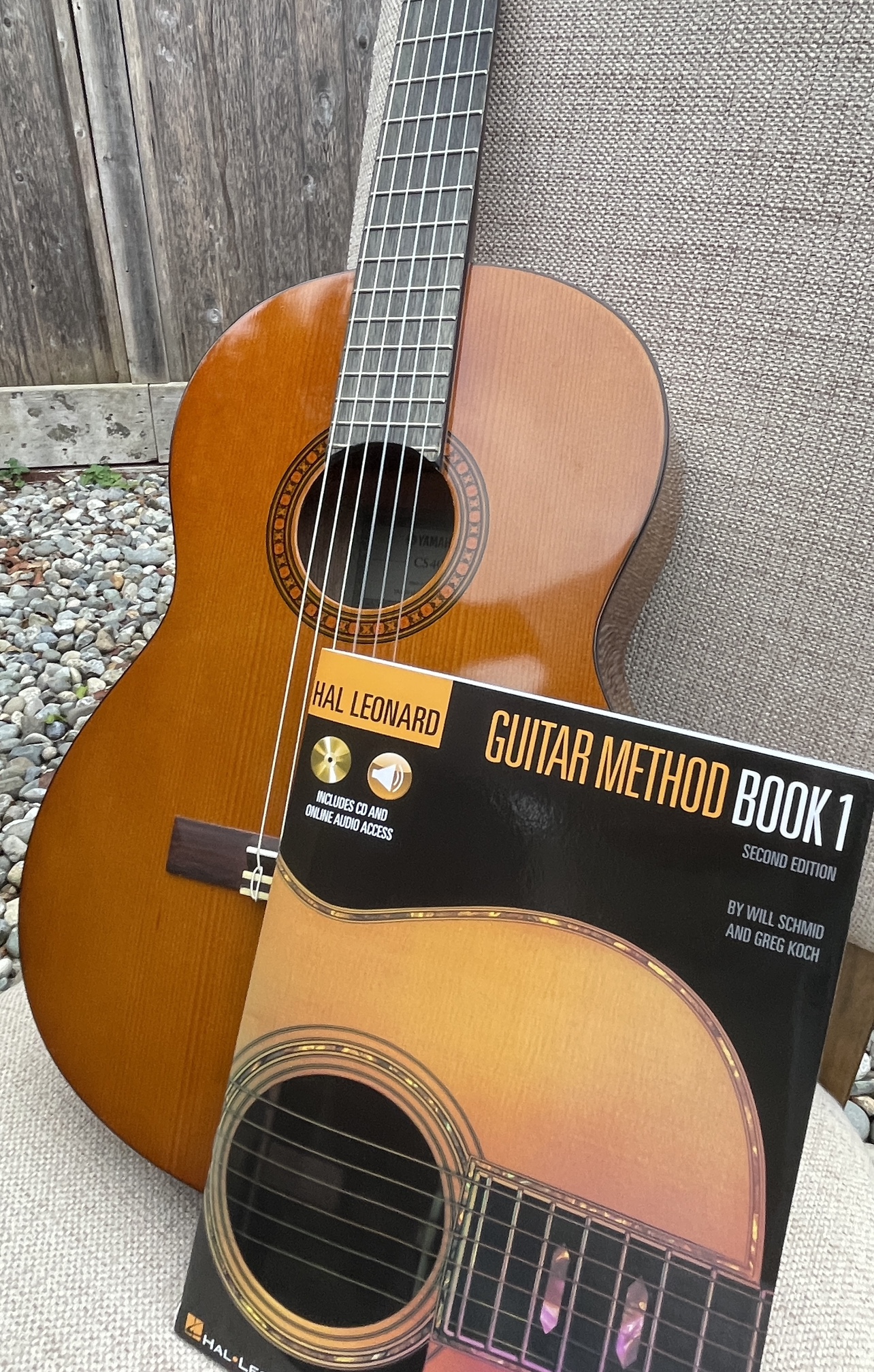 Acoustic Guitar with Case and Method Book