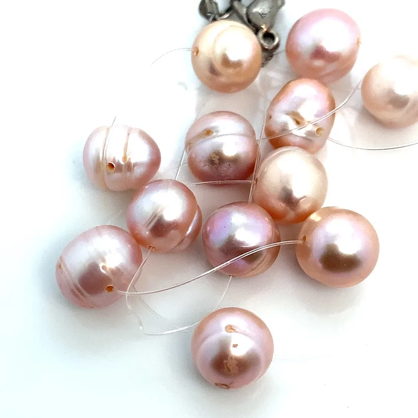 12 loose Freshwater Pink Pearls image indicator(5)