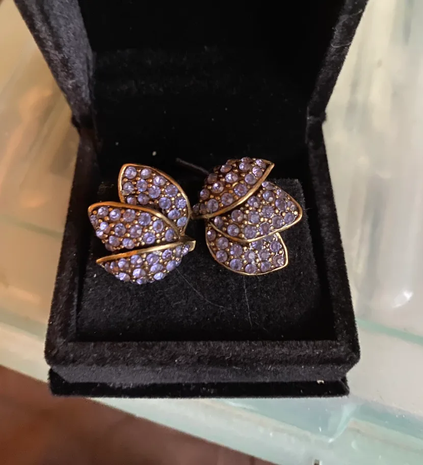 Heidi Daus Violet Swarovski Crystal Earrings thumbnail