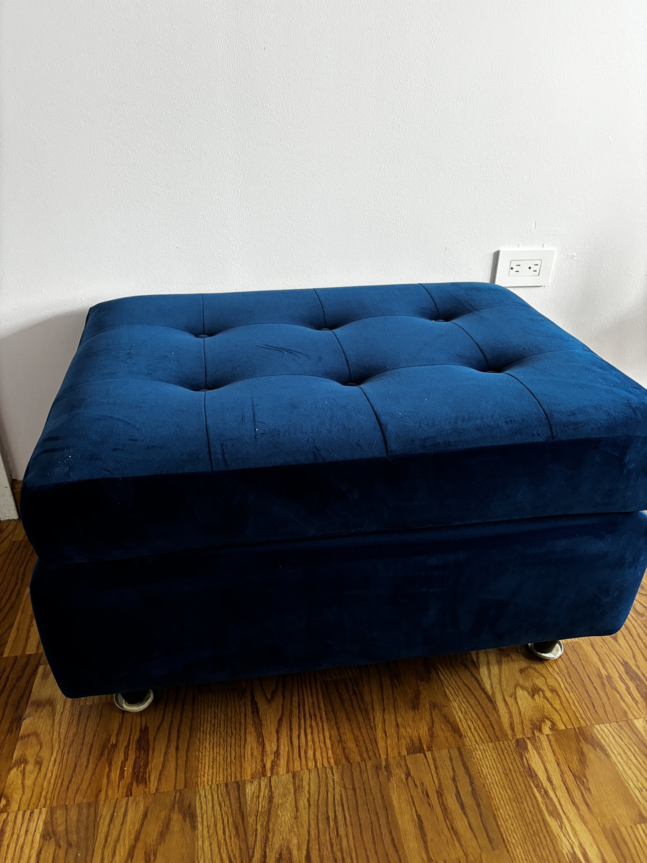 2  Bar Chairs and blue velvet ottoman - photo 2