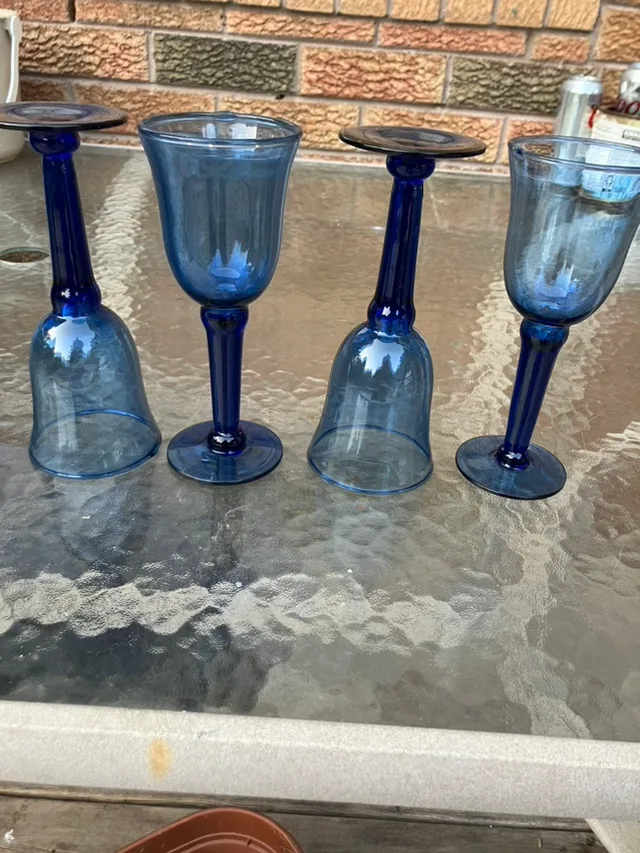Set of Blue Wine Glasses thumbnail