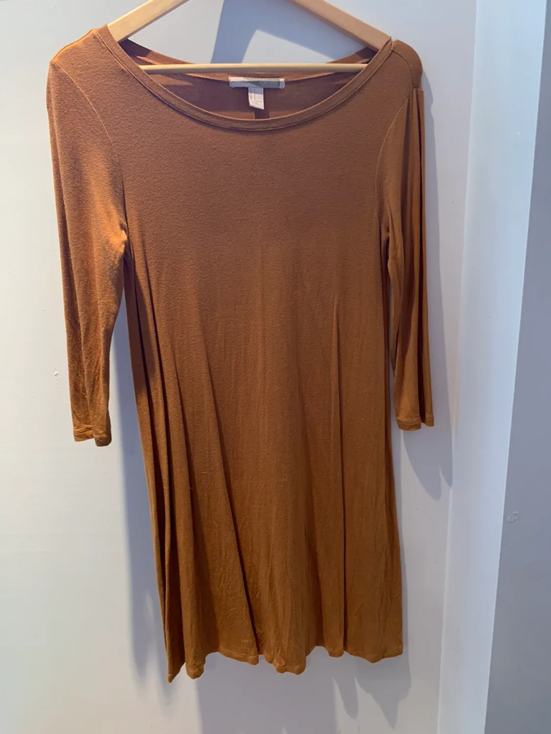 Brown Long Sleeve T-shirt Dress thumbnail