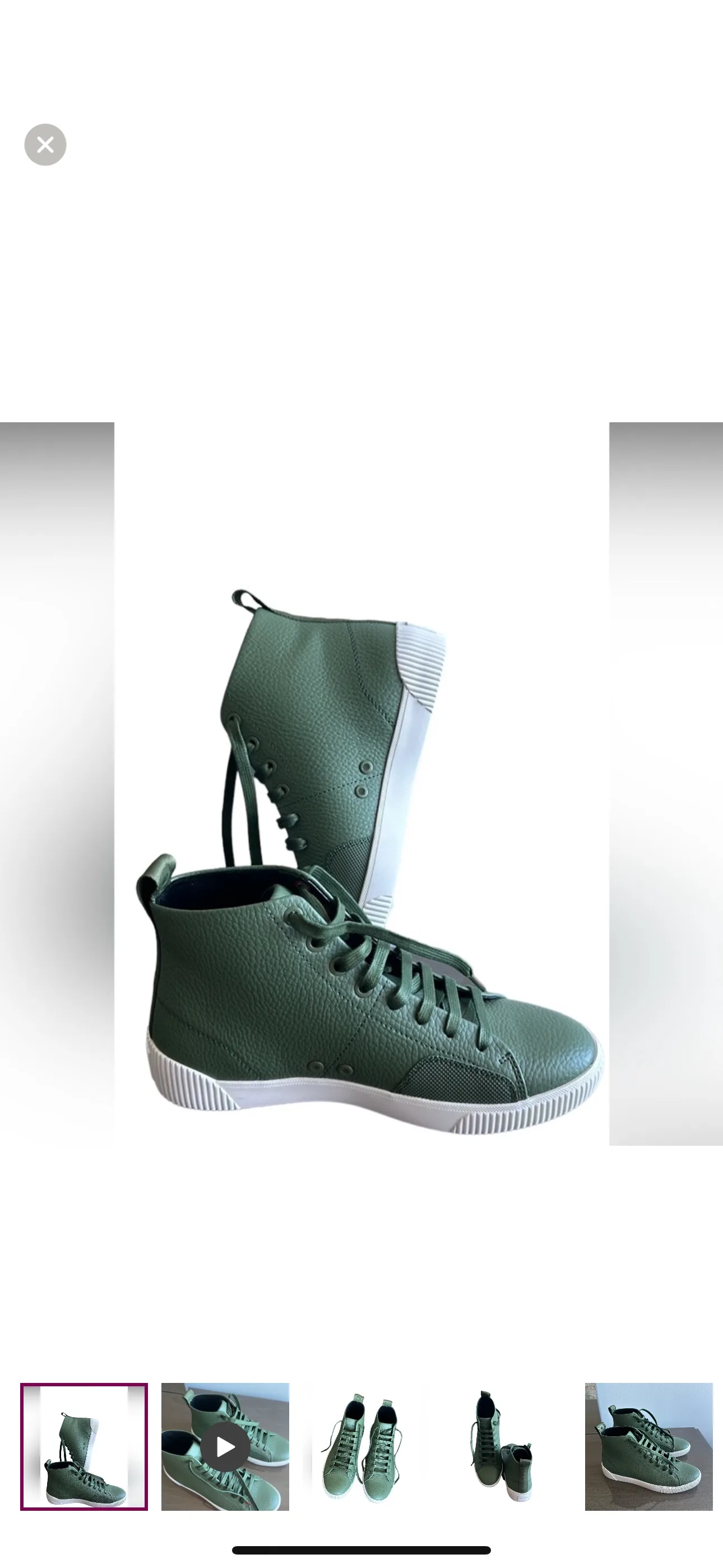 Hugo Boss Green Leather High Top Sneakers image indicator(10)