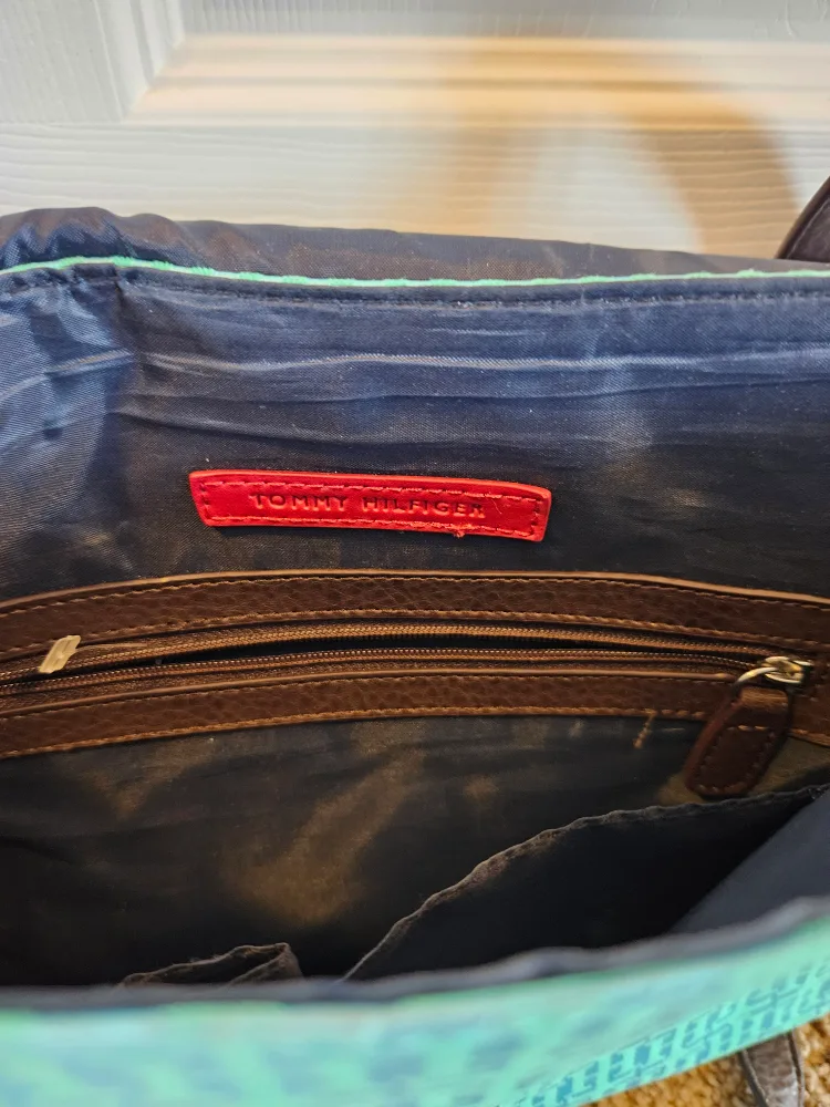 Tommy Hilfiger Blue and Brown Crossbody Bag image indicator(4)