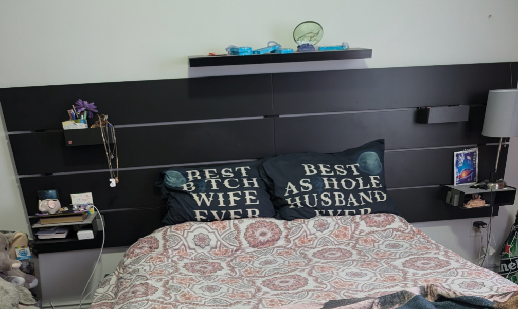 IKEA Bed headboard with shelves