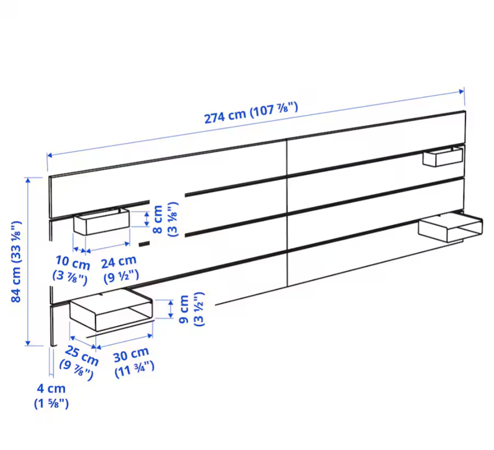 IKEA Bed headboard with shelves - photo 2