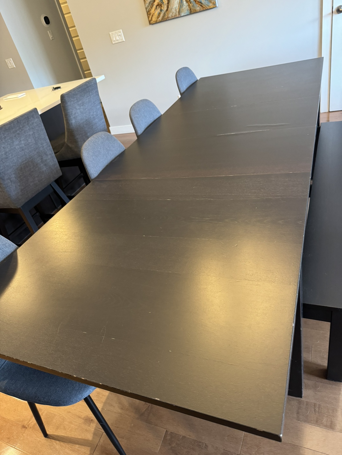 Black IKEA Dining Table with Bench - photo 3