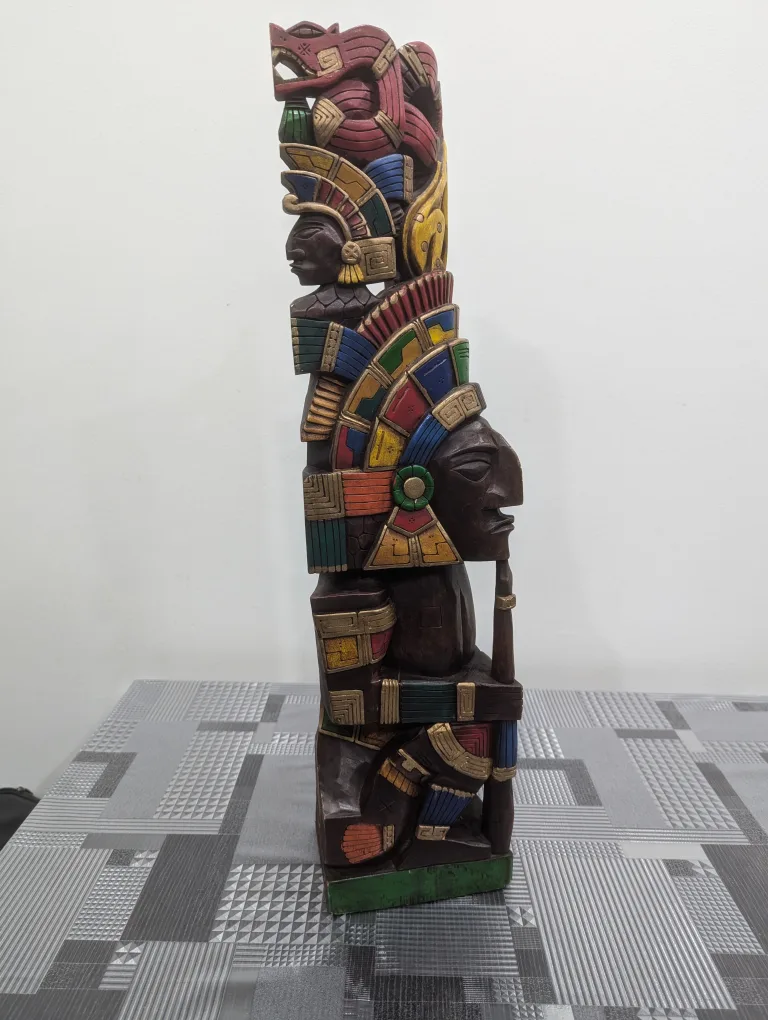 Large Antique Aztec Hand Carved sculpture image indicator(4)