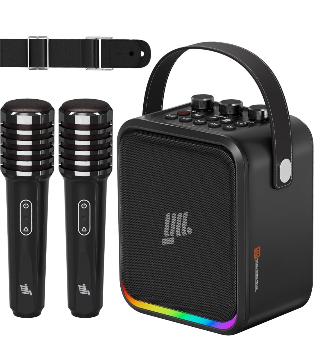 Portable Bluetooth Karaoke Speaker with 2 Microphones