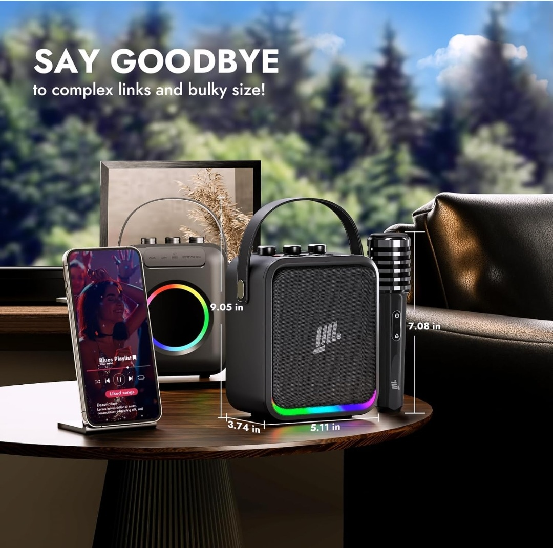 Portable Bluetooth Karaoke Speaker with 2 Microphones - photo 4
