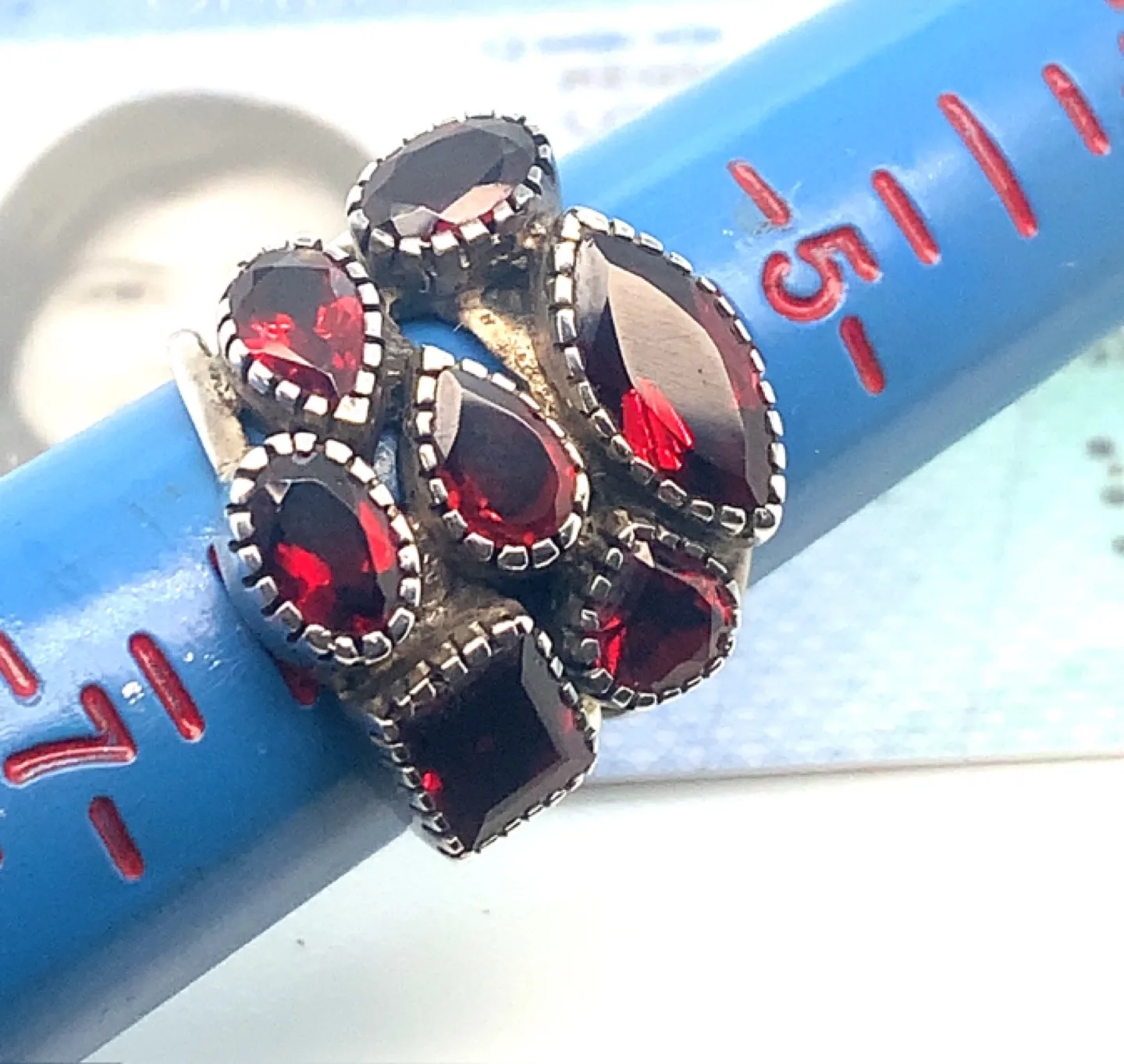 Multi Garnet Sterling Silver Cocktail Ring image indicator(8)