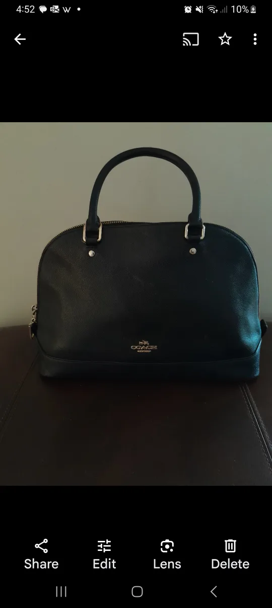 Coach Black Leather Handbag thumbnail
